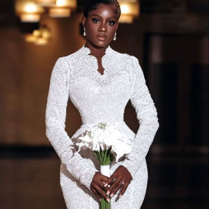 Costumes de smoking scintillants et sexy pour hommes, grandes tailles, respirants, en dentelle, manches longues - Product Image 1