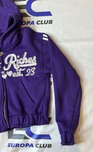 Custom Made Cotton Fleece Fashion Crop <b>Top</b> Hoodie Street Style Rhinestone Women Distressed Embroidery Hoodie - Product Image 3