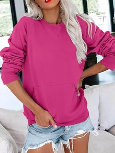 Sudadera de cuello redondo para mujer, 100% algodón, ligera, producto de alta demanda, transpirable. - Product Image 4