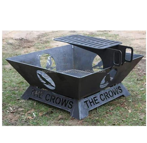 Compact outdoor iron fire pit with rustic finished and spark arrestor for <b>small</b> gardens patios and porches - Product Image 4