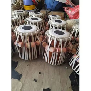 Tabla india artesanal de madera, juego de 2 instrumentos musicales profesionales de 10 y 5 pulgadas para decoración del hogar - Product Image 2