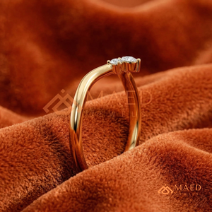 18K Gold Plated Pear Moissanite Diamond Ring Lab Grown Open Wedding Band Luxury Jewelry Women USA - Product Image 3