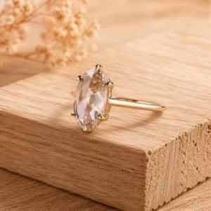 Bague Éternité de Luxe en Or Massif 10K 14K 18K Certifiée IGI avec Diamant de Laboratoire Taille Rose Ovale pour Femme Couleur E VVS - Product Image 4