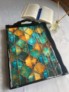 Plateau en bois imprimé pour fête de remise des diplômes, plateau en bois imprimé pour l'affichage de diplômes et de photos, ensemble de plateaux de service en gros - Product Image 2