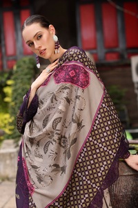 Famous designer ladies winterwear kameez shalwar <b>Linen</b> fabric pakistani style suits for women embroidered printed lenin - Product Image 6
