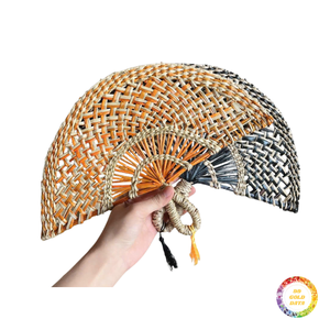 Abanico de Mano Rústico de Hierba Marina para Decoración del Hogar, Eventos y Regalos - Product Image 2