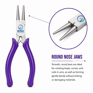 Pince à bec rond professionnelle pour la fabrication de bijoux, en acier inoxydable, pour la mise en forme de fils, la pliage et la perlage, outil professionnel, lot de 4 pièces pour bijoux - Product Image 5