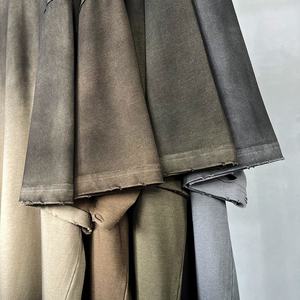 เสื้อเชิ้ตทรงบ็อกซี่โอเวอร์ไซส์แบบสั่งทำพิเศษ ลายวาฟเฟิล พิมพ์ลายดิจิทัลแบบทำเก่า ซ้อนสองชั้น แขนยาว ล้างสีแบบแอซิดวอช สไตล์วินเทจ - Product Image 4