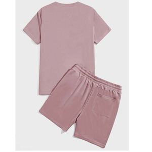 SAFETY SPECTRUM OEM Ensemble 2 pièces short et t-shirt décontracté d'été grande taille pour hommes/femmes, streetwear écologique, col rond, délavé à l'acide - Product Image 2