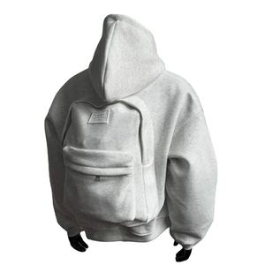 Custom Zipper <b>Backpack</b> <b>Children</b> Kids Hoodie Jacket 100% Cotton Plain Streetwear Women Loose Heavyweight Oversized Hoddies Mens - Product Image 1