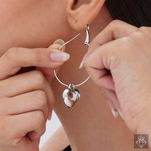 Boucles d'oreilles créoles PRAO Heart Love Drop Elegant Fine Jewelry - Product Image 5