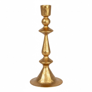 Modern Home Decor Table Centerpiece Gold Finish <b>Candlestick</b> Set Of 3 Handmade Antique <b>Brass</b> Metal Taper Candle Holders - Product Image 1