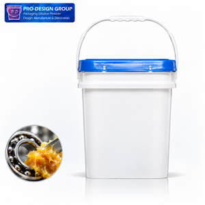 15L Heavy Duty Square Plastic <b>Bucket</b> <b>with</b> <b>Lid</b> for Lubricating Grease Industrial Packaging - Product Image 1