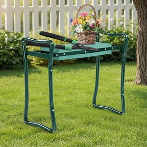 Sgabello Pieghevole da Giardino Verde e Nero Pratico e Multifunzionale - Product Image 4