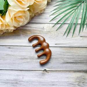 Masseur facial Gua Sha en bois rustique écologique avec artisanat en bois d'acacia massif pour la relaxation musculaire - Cadeau du Nouvel An - Product Image 3