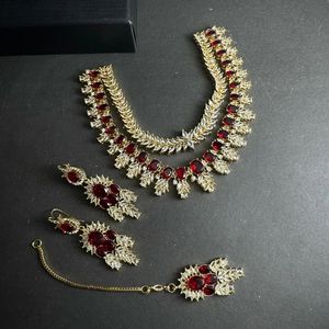 2026 Wholesale Fashion Colored Zircon Earring Necklace Jewelry <b>Set</b> for Women Artificial Wedding Jewelry - Product Image 2