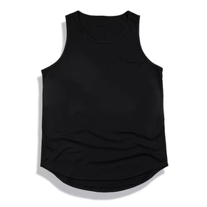 Camiseta sin mangas de punto blanca para hombre, cuello redondo, informal, lisa - Product Image 2