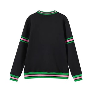 Pull en molleton respirant pour femme, personnalisé en polyester/coton, style universitaire grec, avec broderie au col, haute qualité, vente en gros - Product Image 3