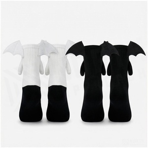 Halloween Crew <b>Socks</b> Ghost And Bat Design Cotton <b>Breathable</b> Casual <b>Socks</b> For Adults Autumn Season - Product Image 2
