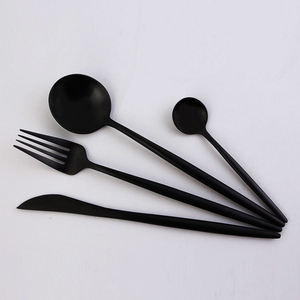 Ensemble de couverts en acier inoxydable noir mat Royal Portugal pour restaurant, mariage, collection de vaisselle - Product Image 2