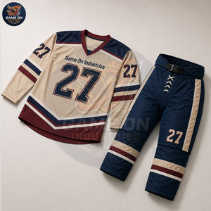 Team Sportswear Breathable Sublimation Performance Wear Personalized Number Design Vintage Style Custom Ice Hockey Uniform Set - Product Image 5