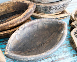 Bol à eau vintage Kharal, bol en bois rustique, mortier en bois artisanal indien antique, décoration d'intérieur - Product Image 2