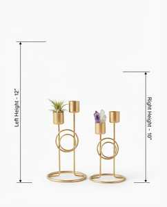 Juego de Candelabros Cuadrados Modernos de Aluminio con Acabado Dorado, Decoración para el Hogar, Centro de Mesa para Bodas y Cumpleaños - Product Image 6