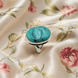 Top Quality Tibetan <b>Turquoise</b> Gemstone <b>Ring</b> 925 Sterling Silver Rose Gold & Yellow Gold Plated Handmade Statement Jewelry Her - Product Image 1