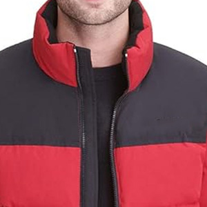 Manufacturer Custom Winter Loose Bubble <b>Men</b> Puffer <b>Jackets</b> Canvas Comfortable 100% Nylon Patchwork Stand Collar - Product Image 4