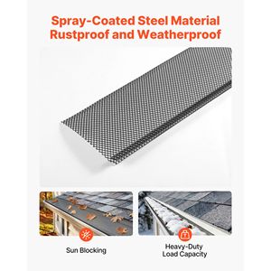 Grille de protection robuste pour gouttière en acier thermolaqué, 75 pieds de long, épaisseur 0,04, nouvelle génération, anti-feuilles et anti-débris - Product Image 3