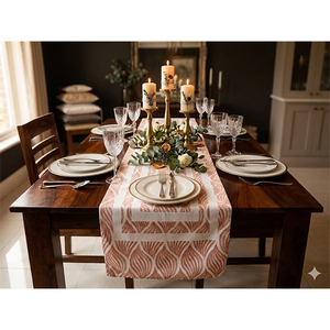 100% Cotton Red & White Striped <b>Table</b> <b>Runner</b> | Elegant <b>Dining</b> <b>Table</b> <b>Runner</b> - Product Image 3