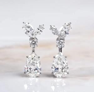 AMBER JEWELS Boucles d'oreilles clous de luxe en moissanite taille brillant rond, unisexe, bijoux de mariage, sertissage griffe, minimaliste, argent 925 - Product Image 3