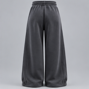 Pantalones Anchos de Hombre en Gris Oscuro, Tejidos, con Cintura Elástica y Cordón Ajustable, Estilo Urbano, Pantalones Deportivos de Otoño - Product Image 3