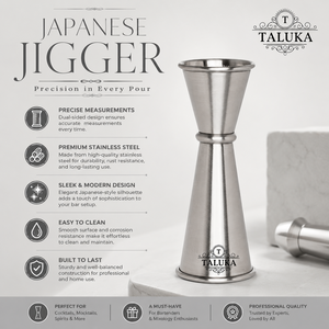 Fournisseur en gros de jiggers japonais en acier inoxydable de 30/60 ml, outil de mesure double pour cocktails, pour la préparation professionnelle des cocktails. - Product Image 2