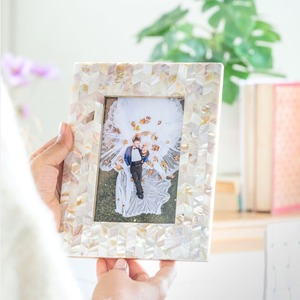Luxurious <b>white</b> photo <b>frame</b> mother of pearl shell inlay picture portrait <b>frames</b> good price from Vietnam - Product Image 4
