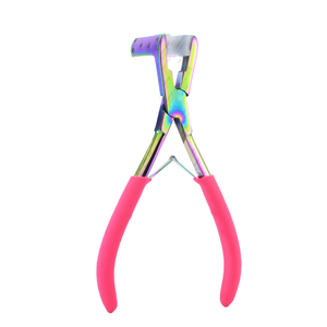 Nouveaux outils d'extension de cheveux en gros pince d'extension de cheveux Micro perle en acier inoxydable avec des outils de coiffure en caoutchouc souple rose - Product Image 4