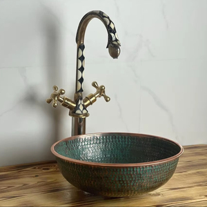 copper sink heritage design copper <b>basin</b> antique reproduction copper sink rustic finish copper <b>basin</b> vintage appeal - Product Image 1