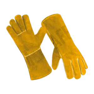 ถุงมือเชื่อมโลหะเกรดพรีเมียม หนังวัวแท้ บุผ้าฝ้ายขนแกะ ป้องกันการสั่นสะเทือน ทนความร้อน ป้องกันประกายไฟ - Product Image 4