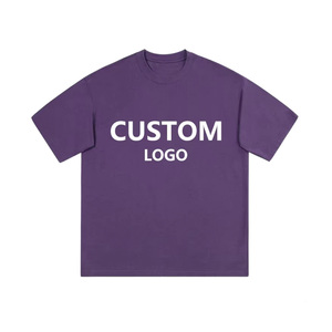 เสื้อยืดโอเวอร์ไซส์ผ้าคอตตอนหนานุ่ม พิมพ์โลโก้ตามสั่ง เสื้อผู้ชายทรงดรอปโชว์เดอร์ สไตล์สตรีทแวร์ - Product Image 5