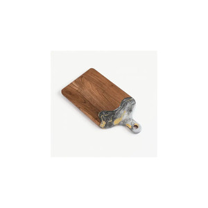 Planche à découper rectangulaire en bois avec poignée et découpes pour servir, idéale pour couper les légumes - Product Image 3