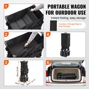 All Terrain Heavy Duty 400L <b>Foldable</b> Double Decker Wagon <b>Cart</b> 350 450 Lbs Capacity Collapsible Beach Wagon <b>Cart</b> 350 450 Lbs We - Product Image 6