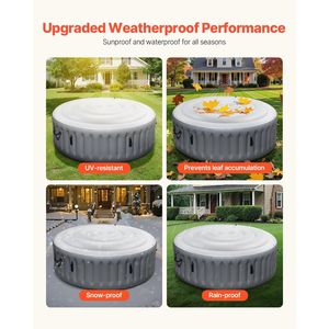 Couverture isolante pour spa de 4,5 pieds, résistante aux intempéries, pour spas gonflables, protection pour piscines et enrouleurs - Product Image 4