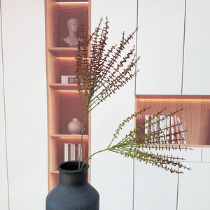 2 tenedores de eucalipto Yuanbao Eucalyptus Lea FArtificial tela de pantalla de seda planta de vid para Navidad boda camino diseño de plomo - Product Image 1