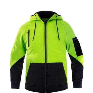 Sudadera con Capucha de Alta Visibilidad, Naranja y Negra, con Cierre Completo, Reflectante, Ropa de Trabajo de Seguridad, ANSI Clase 3 - Product Image 5