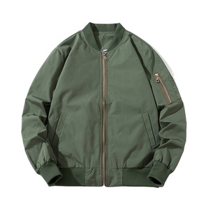 Chaqueta de bombardero sin cuello a prueba de viento de primavera para hombre, estilo informal holgado, carcasa de Nailon/algodón - Product Image 1