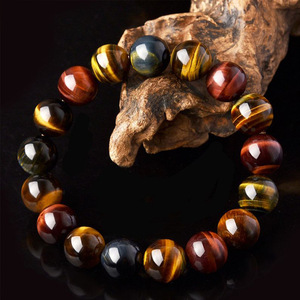 Pulsera de cuentas de piedra natural, bola redonda clásica, joyería de regalo unisex - Product Image 6