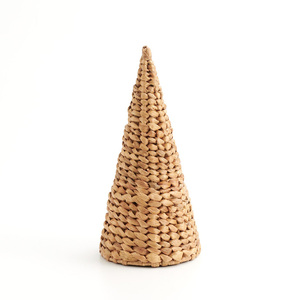 Braided water hyacinth christmas <b>tree</b> sculpture mini size decorative <b>trees</b> noel vibe ornament - Product Image 2