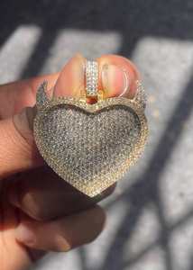 Pendentif cœur diabolique en moissanite VVS, bijoux de luxe pour hommes et femmes, pendentif en argent 925, bijoux hip hop, pendentif serti de pierres pour cadeau - Product Image 2