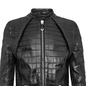 Nueva Chaqueta de Cuero Repujado Unisex de Alta Calidad, Cuello Alto, Logotipo Frontal, Antibacteriana, Resistente al Viento y Transpirable, en Tendencia y Superventas - Product Image 3