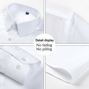 Camisa de Vestir Formal de Manga Larga para Hombre, Corte Regular, Transpirable, Antiarrugas, Casual, Negra, para Primavera y Otoño - Product Image 4